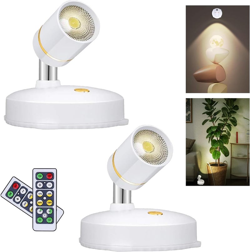 LEASTYLE Battery Operated Spotlight,LED Cordless Spot Lights Indoor with Remote, Wireless Uplighting for Wall Display Artwork Accent - Image 1