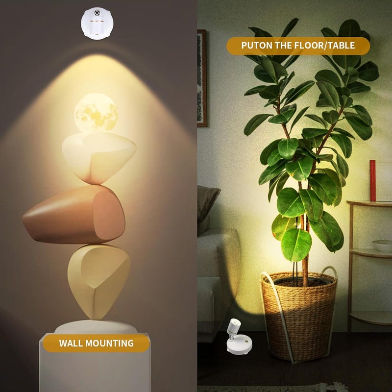 LEASTYLE Battery Operated Spotlight,LED Cordless Spot Lights Indoor with Remote, Wireless Uplighting for Wall Display Artwork Accent - Image 4