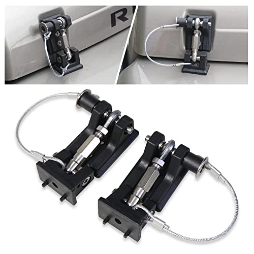 RERPRO TJ Hood Latches Lock for 1997-2006 Jeep Wrangler TJ Aluminum Locking Hood Latch Safety Catch Kit Replacement, Eliminate Hoods Flutter, 1 Pair Black with 2 Keys - Image 1