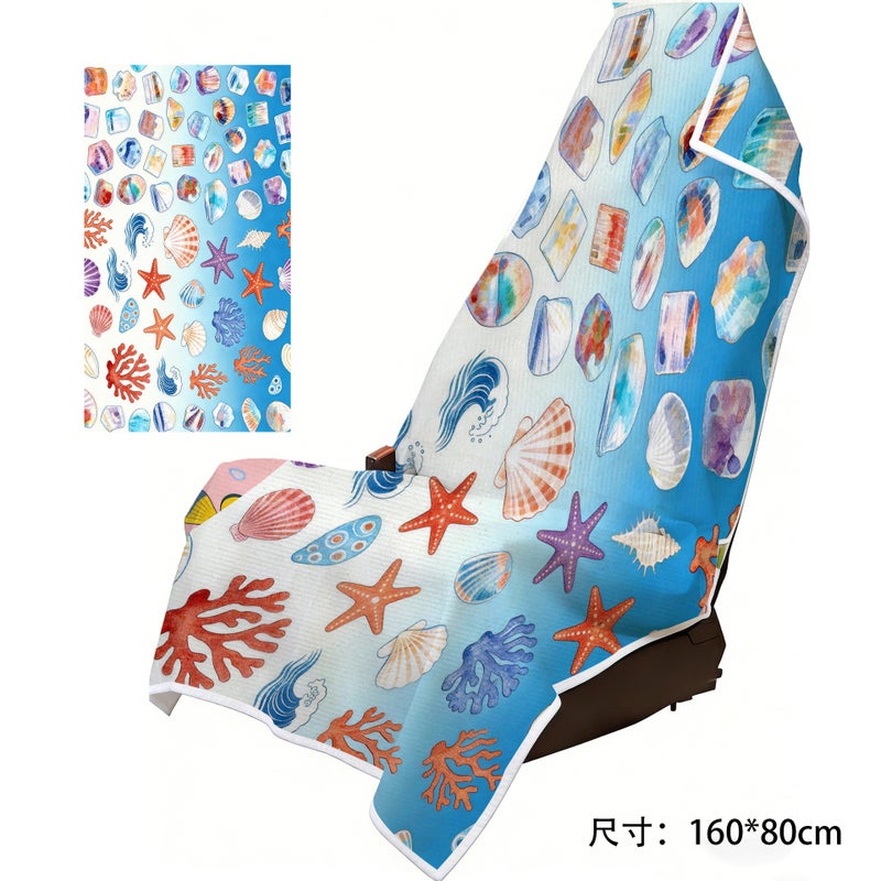 Cross-Border Foreign Trade New Model Car Seat Cover Two-In-One Beach Towel, Absorbent, Warm, Soft, Large Bath Towel for Beach and  Swimming - Image 1