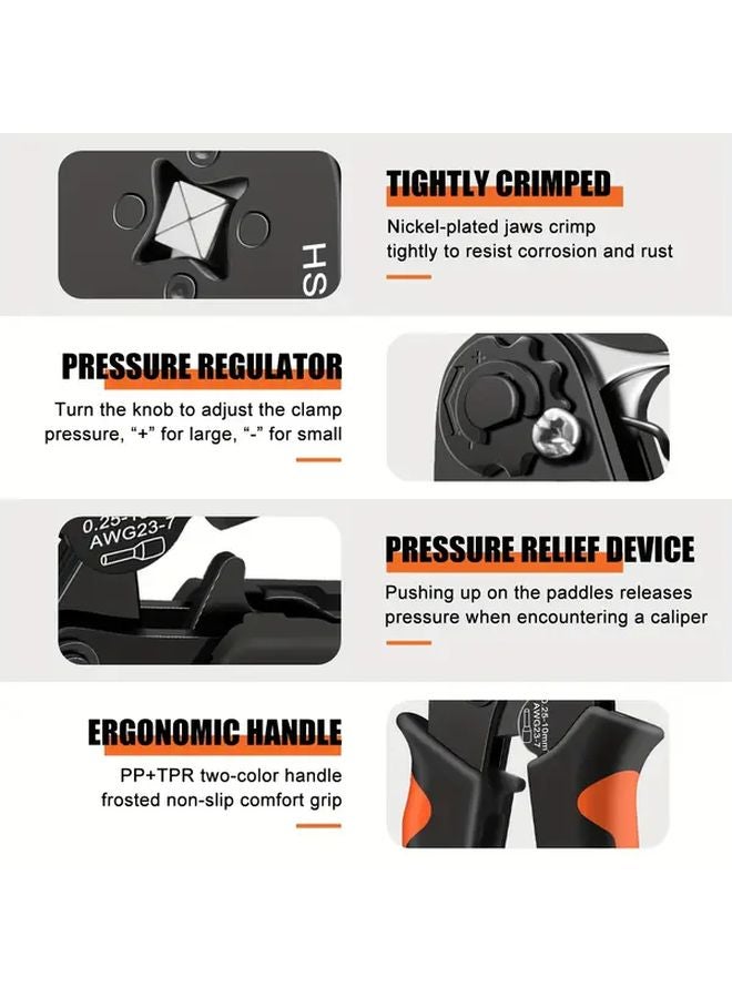 THSC8 10 4HC Crimping Tool With TE1200PCS Terminals Wire Stripper Pliers Cold Press Set - Image 5