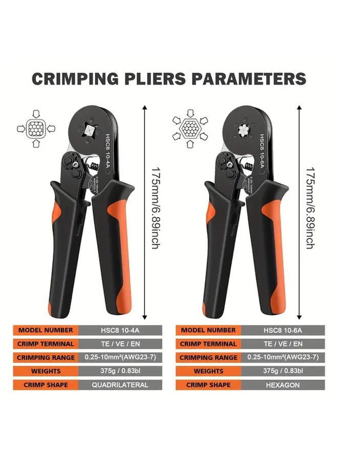 THSC8 10 4HC Crimping Tool With TE1200PCS Terminals Wire Stripper Pliers Cold Press Set - Image 3
