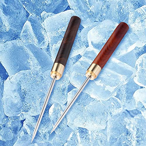 KABUDA 2 Pack Stainless Steel Ice Picks with Safety Cover, 9-inch Pick Tool for Breaking Ice, Non-slip Wooden Handle for Easy to Grip, for Kitchen, Bars, Bartender, Picnics, Camping, & Restaurant - Image 5
