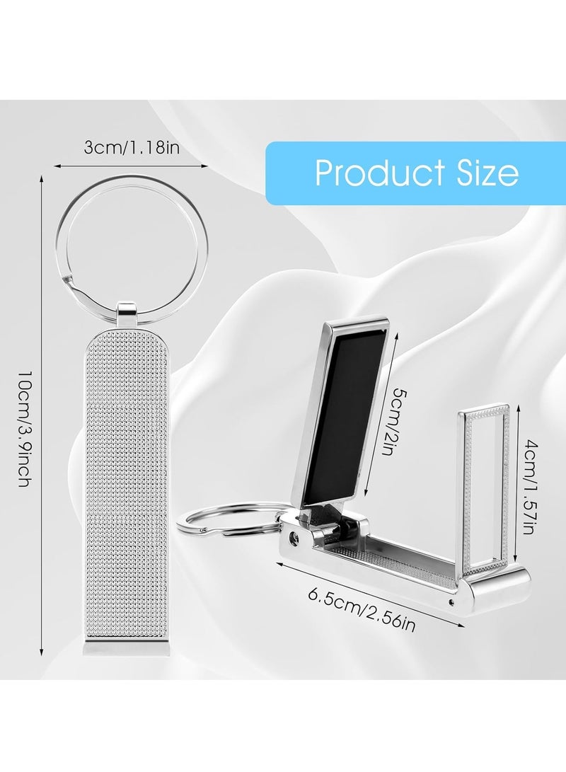 2 in 1 Instant Bag Purse Hook and Mobile Phone Stand - Silver Purse Hook Hanger and Keychain Hanger - Versatile Handbag Table Hook for Women and Men - Image 4