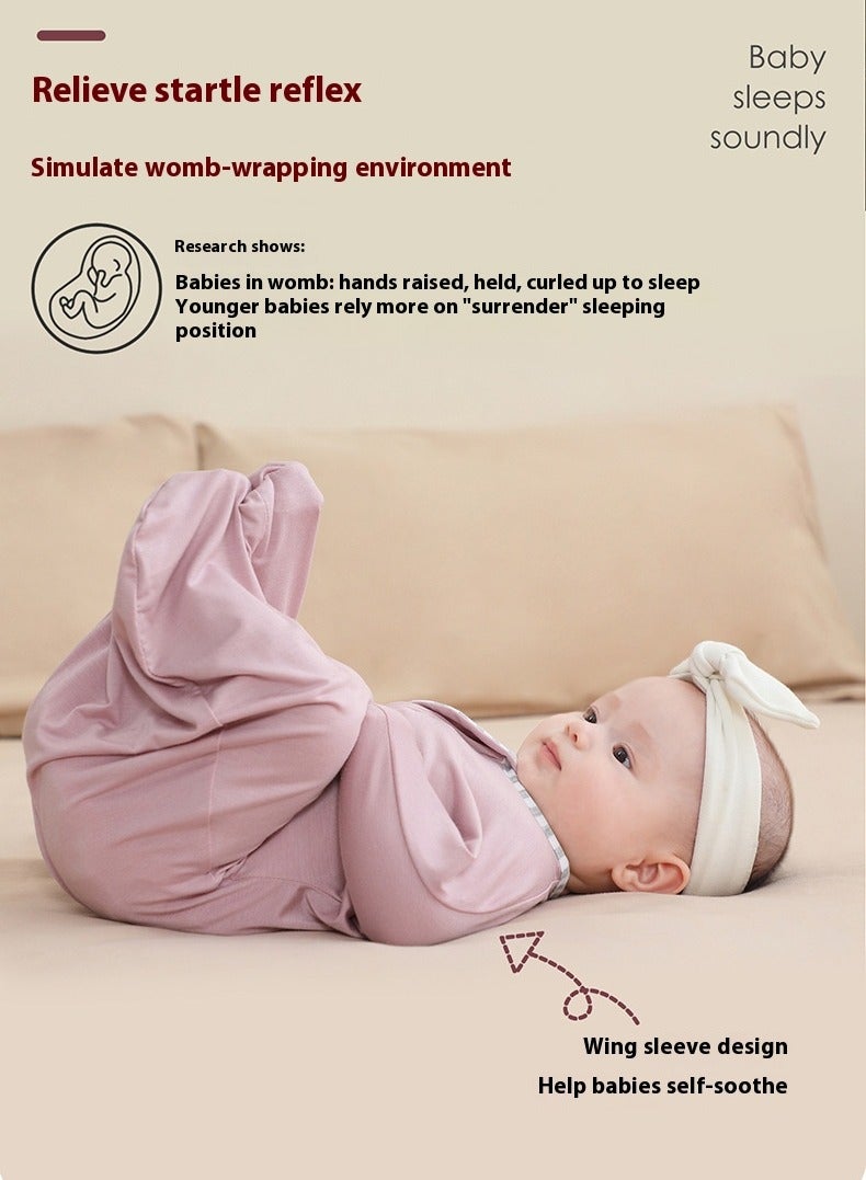 انسولار قماط مودال عالي المرونة للأطفال الرضع، مضاد للارتجاف، قماط حديثي الولادة، قماط أطفال مضاد للركل، كيس نوم، بنفسجي فاتح - Image 3