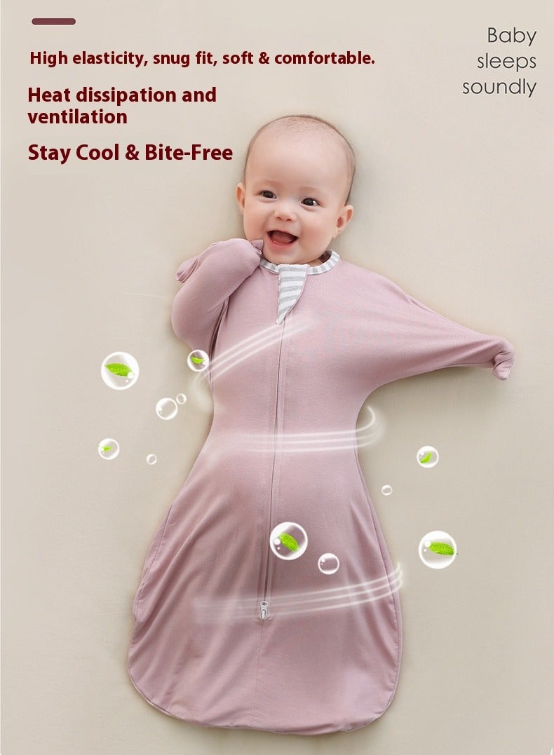 انسولار قماط مودال عالي المرونة للأطفال الرضع، مضاد للارتجاف، قماط حديثي الولادة، قماط أطفال مضاد للركل، كيس نوم، بنفسجي فاتح - Image 5