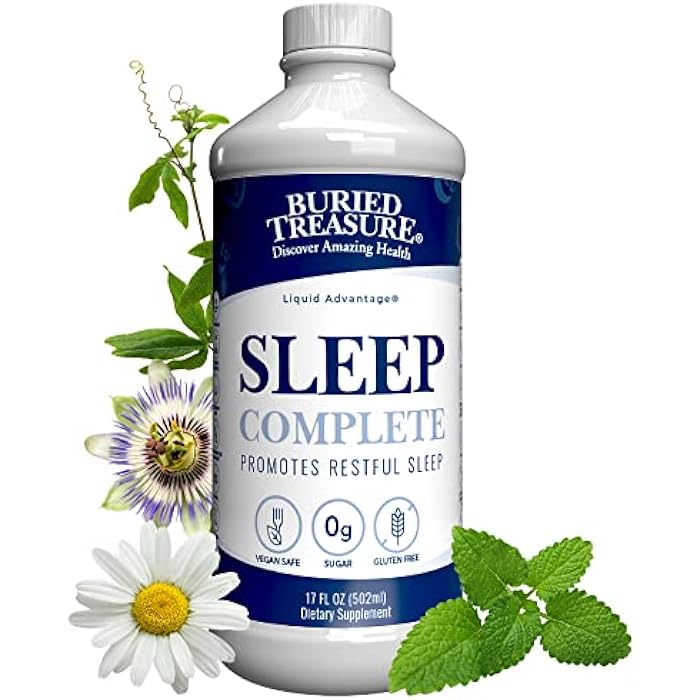 Buried Treasure Sleep Complete Promotes Restful Sleep with Chamomile Passion Flower Lemon Balm Melatonin Herbal Whole Food Complex 16 oz - Image 1