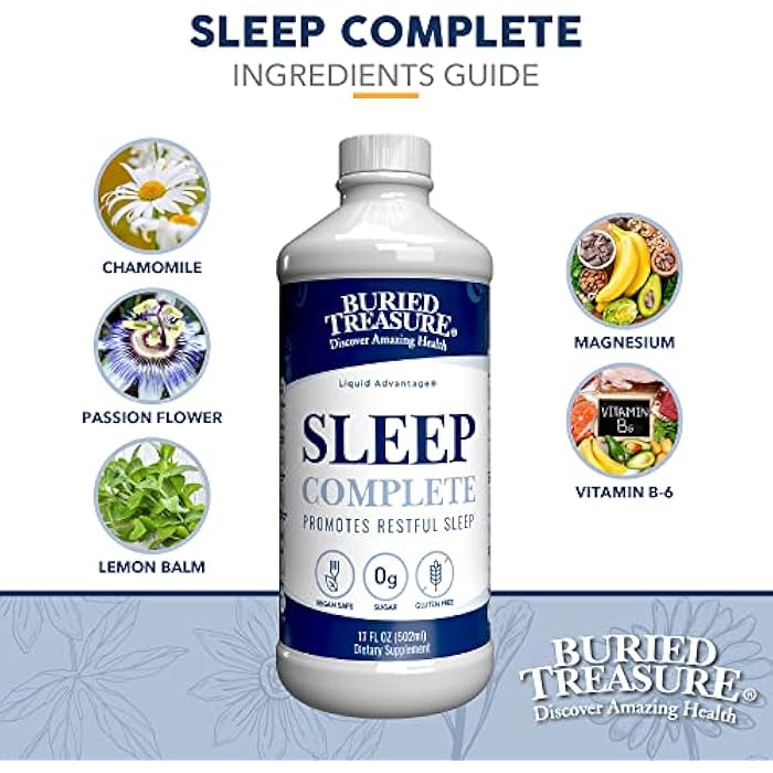 Buried Treasure Sleep Complete Promotes Restful Sleep with Chamomile Passion Flower Lemon Balm Melatonin Herbal Whole Food Complex 16 oz - Image 5
