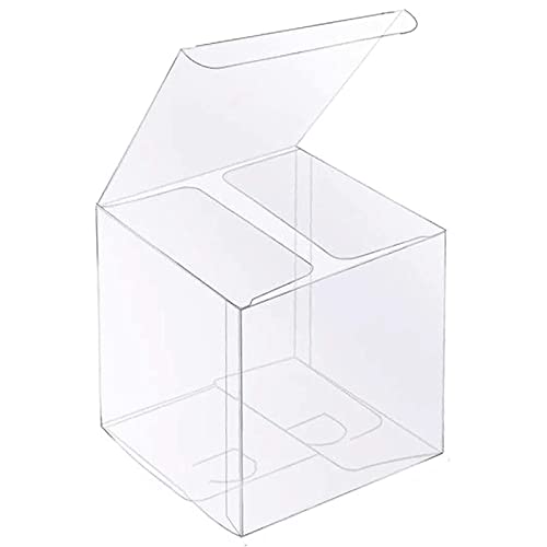 XP-ART 30 PCS Clear Favor Boxes,4 x 4 x 4 inch Plastic Clear Gift Boxes for Wedding,Birthday,Easter Mother's Father's Day Party - Image 1