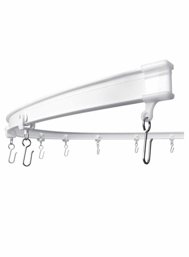 كابتن تيك Flexible Bendable Curtain Track, Curved Ceiling Track for Curtains, Room Dividing Ceiling Track System (10ft) - Image 1