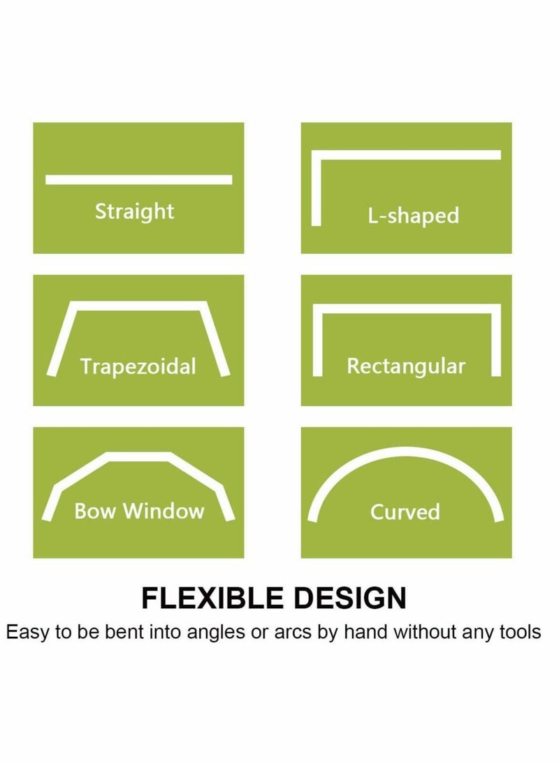 كابتن تيك Flexible Bendable Curtain Track, Curved Ceiling Track for Curtains, Room Dividing Ceiling Track System (10ft) - Image 5