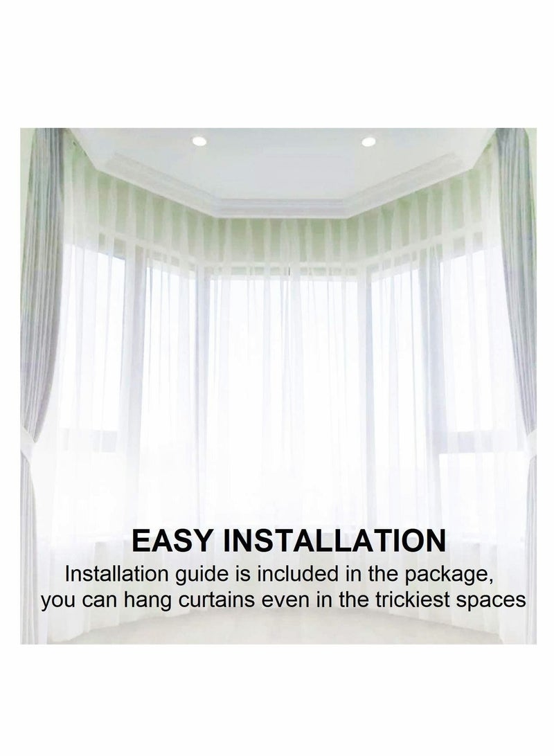 كابتن تيك Flexible Bendable Curtain Track, Curved Ceiling Track for Curtains, Room Dividing Ceiling Track System (10ft) - Image 2