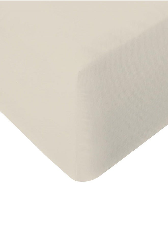 RISHAHOME - RISHAHOME 3 Piece Deep Pocketed Fitted Bedsheet Set Queen Size|Beige Colour |1 Fittedsheet - 180x200+30 cm, 2 Pillowcases - 50x75 cm|Non allergic Microfiber for year-around use. - Image 1