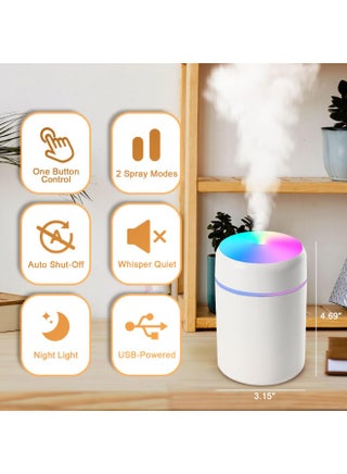 220ML Humidifiers For Bedroom, Portable Humidifier With LED Colorful Gradient Light,Essential Oil Diffuser with Cotton Stick And USB Data Cable. Humidifier Large Room For Travel, Office, Bedroom, Baby Room, Plants, Home,Car - view 2