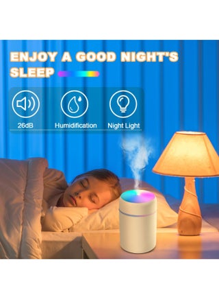 220ML Humidifiers For Bedroom, Portable Humidifier With LED Colorful Gradient Light,Essential Oil Diffuser with Cotton Stick And USB Data Cable. Humidifier Large Room For Travel, Office, Bedroom, Baby Room, Plants, Home,Car - view 5