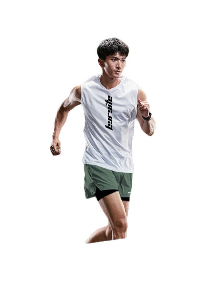 BURUITE Running Sports Suit Men'S Ice Silk Vest T-Shirt Quick-Drying Clothes Loose Marathon Track And Field Training Fitness Shorts - Image 1