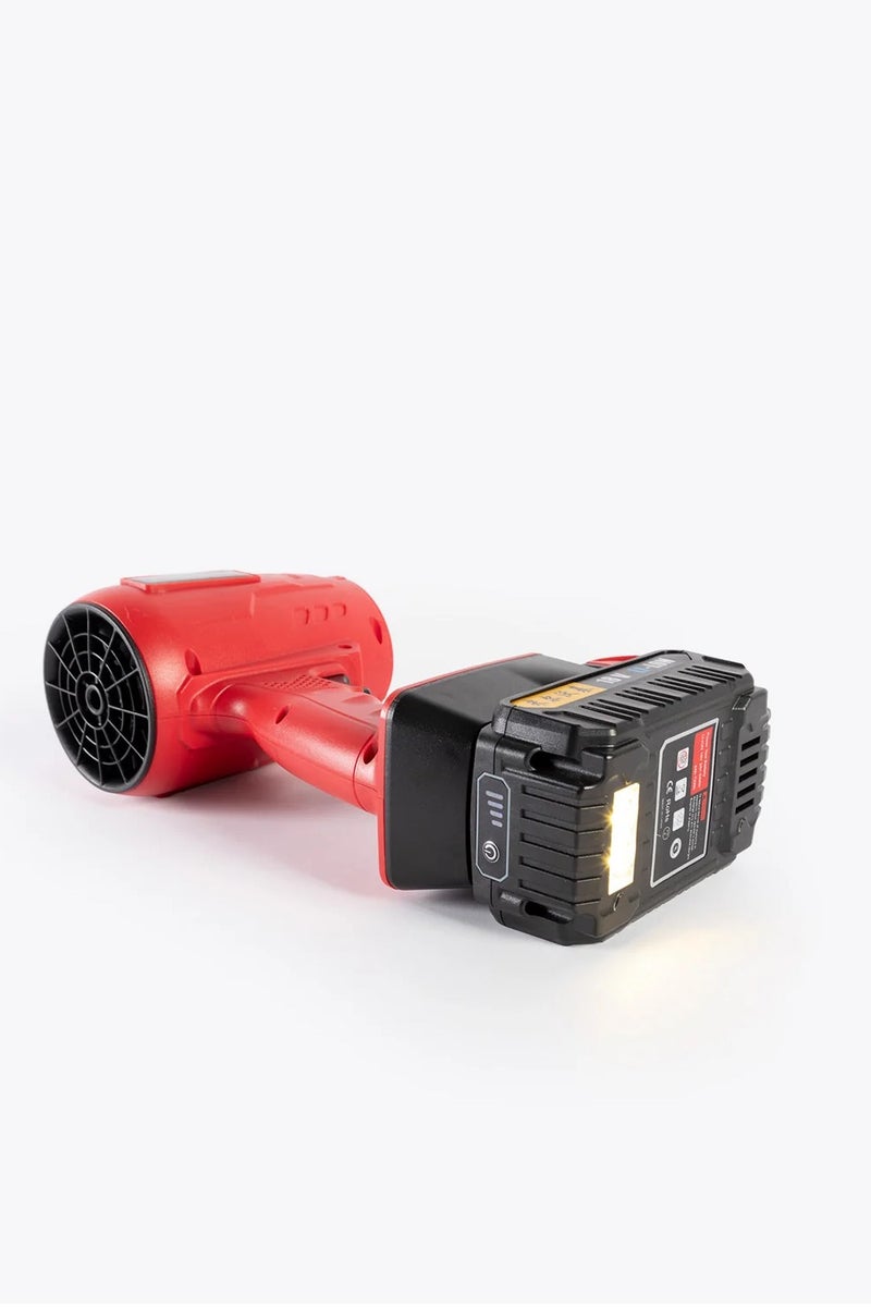 DIGI CORE Compressed Air Duster Dust Blower Jet Dry Blower 110,000 RPM Air Blower Portable Turbo Fan Vacuum Cleaner Portable Blower Violent Fan F017 Compatible With 18V Tool Battery 70MM Ducted Blades Type-C Fast Charging Red - Image 3