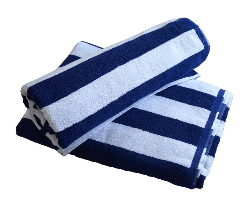 Vissage Blue White Cabana Plush Pool Towel 900gms 90CM180CM - Image 5