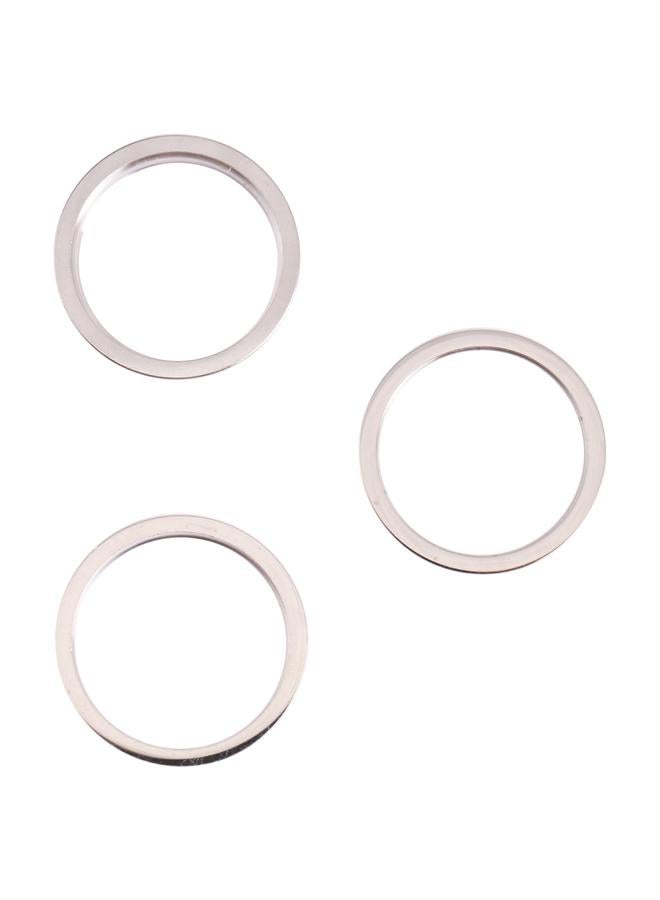 إيروريكس 3 قطع من عدسات الكاميرا الخلفية الزجاجية المعدنية الخارجية الواقية الدائرية لهاتف iPhone 13 Pro Max (أبيض) - Image 1