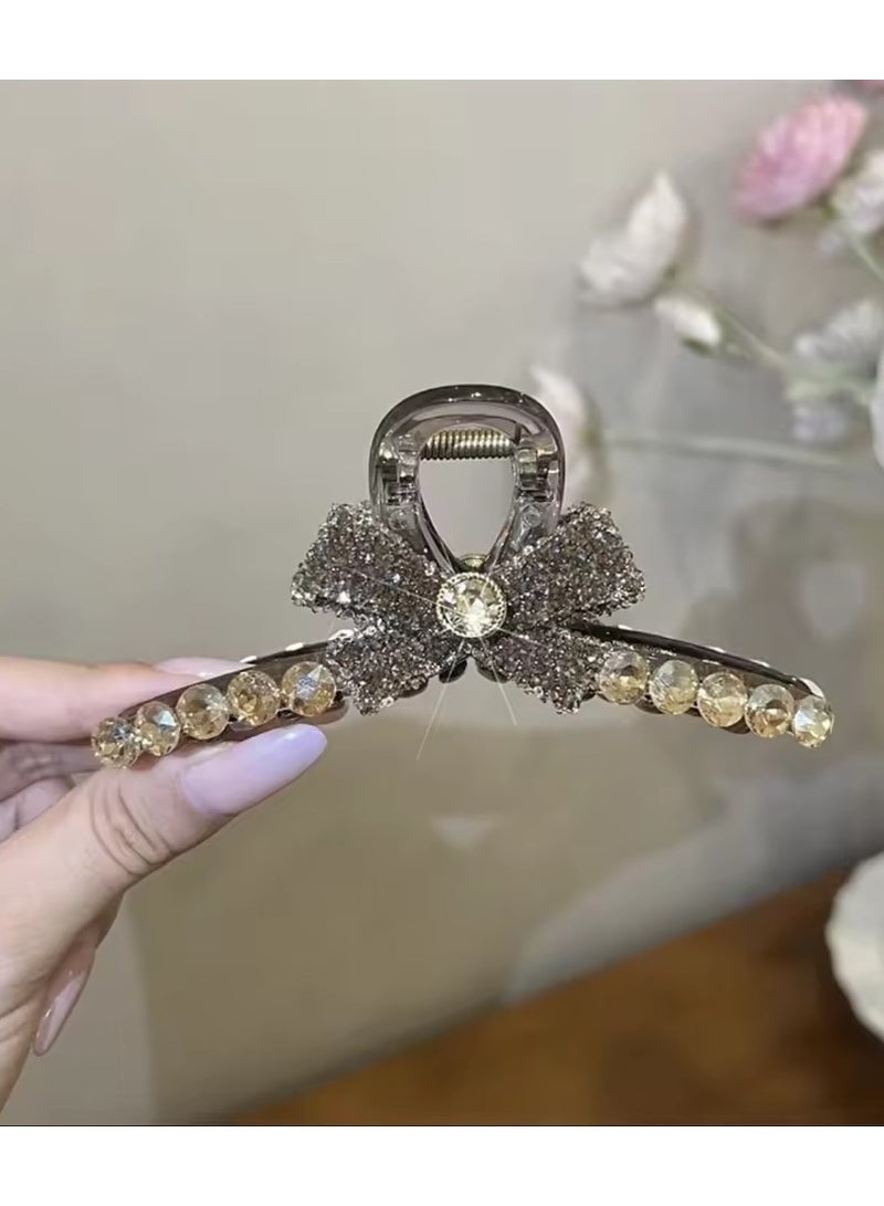 Goolsky Shiny pearl bow hairpin, Japanese and Korean girls large hairpin, fashionable elegant headdress - Image 1