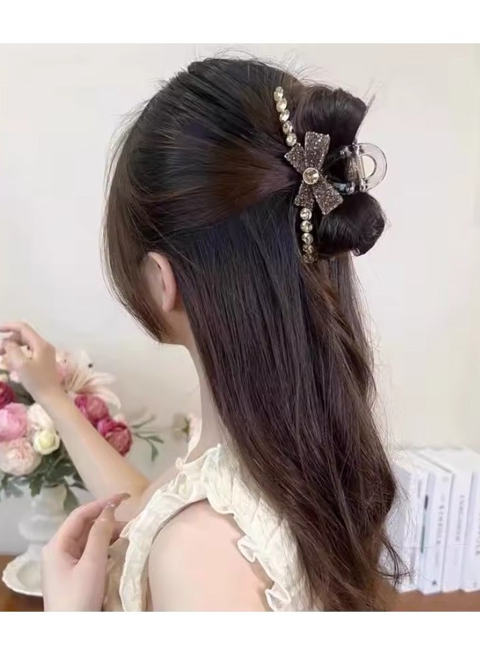 Goolsky Shiny pearl bow hairpin, Japanese and Korean girls large hairpin, fashionable elegant headdress - Image 3