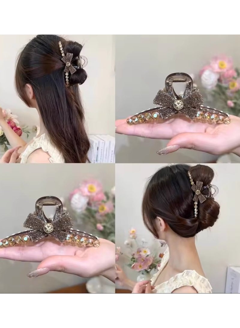Goolsky Shiny pearl bow hairpin, Japanese and Korean girls large hairpin, fashionable elegant headdress - Image 4