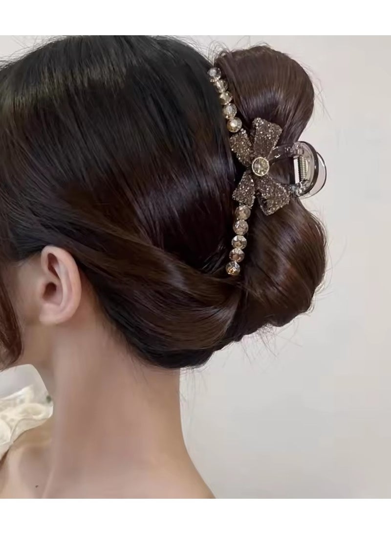 Goolsky Shiny pearl bow hairpin, Japanese and Korean girls large hairpin, fashionable elegant headdress - Image 5