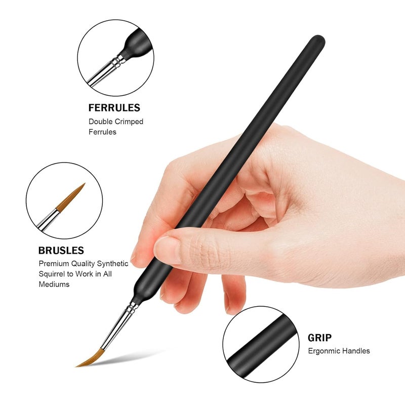 WebWares 11Pcs Paint Brushes,Miniature Paint Brushes with Ergonomics Grip Handles,Detail Paint Brush Set for Acrylic Painting, Oil, Face, Nail, Scale Model Painting - Image 2