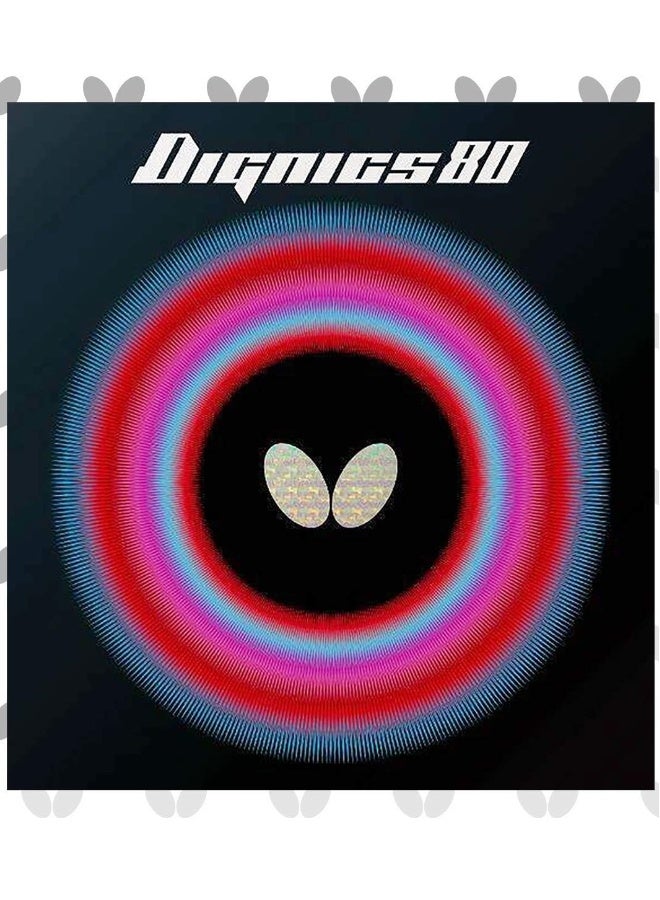 BUTTERFLY Dignics 80 Table Tennis Rubber Inverted Professional Table Tennis Rubber Black (2.1mm) 4906901200166 - Image 1