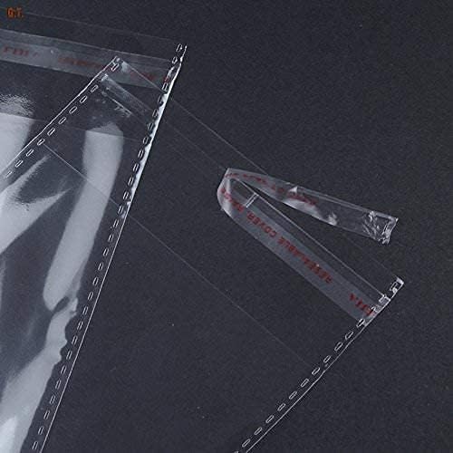 Desidarpan 12 X 18 Size Pack of 100 Pcs Transparent Poly bags for Packing Saree Cloth Sealable Used for Saree Packing Shirts Packing Poly Bags Self Adhesive - Image 2
