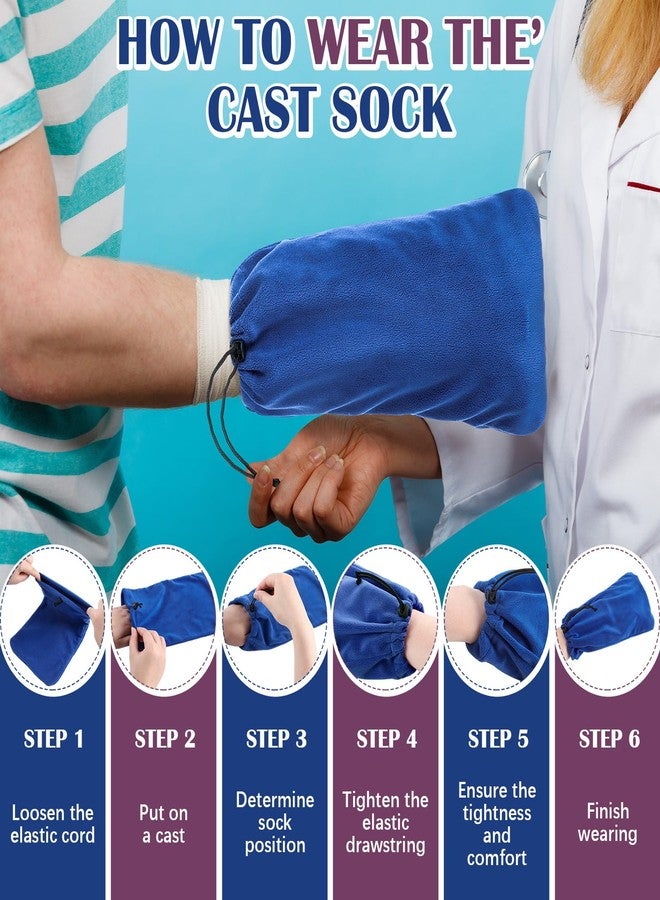 كوم جوارب تغطية جبيرة الأصابع من Coume، عبوة من 4 قطع، ناعمة ودافئة، لحماية الذراع من الجبيرة، أغطية جبيرة الأصابع للرجال والنساء، جوارب جبيرة الأصابع قابلة للتعديل، جوارب جبيرة فوق الجبيرة مع رباط (أسود، بنفسجي، رمادي، أزرق) - Image 3