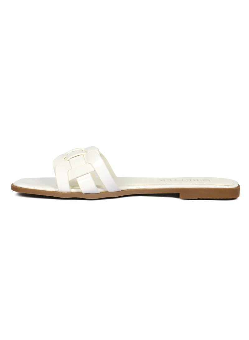 Better Ladies Flat Sandal White  - Image 4
