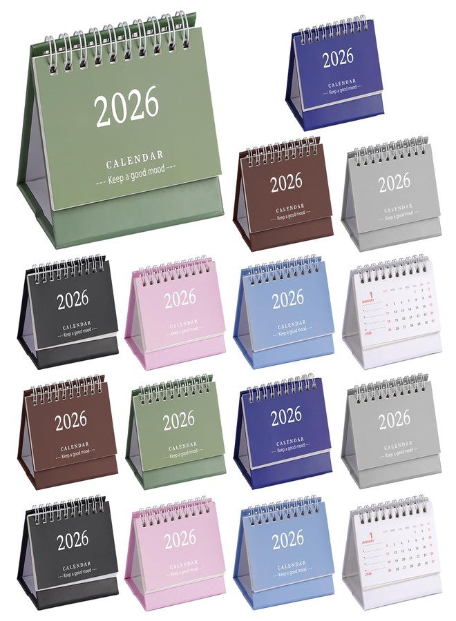 FACULX 8/16 for MINI Desk Calendar 2026, for MINI Desk Calendar 2025-2026 - Runs From July 2025 until December 2026, Small Desktop Calendar Thick Paper Twin-Wire Binding for Home Office School (16pcs) - Image 1