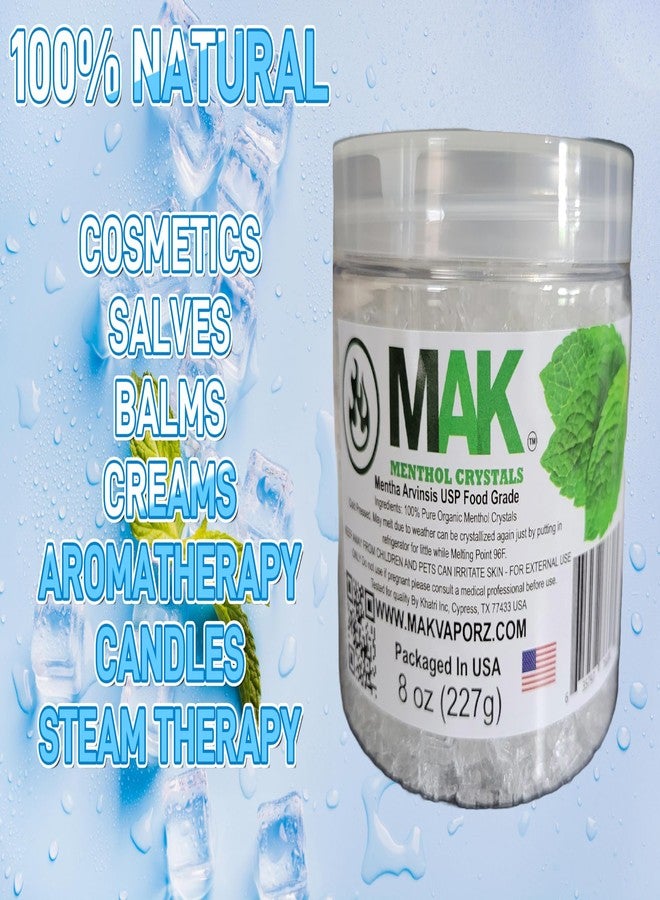 Mak Menthol Crystals 8 oz - Pure Organic 100% Natural - Menthol Crystals from Mint Crystal Mints Mentha Arvensis - Comes in a Jar for Long-Lasting Freshness - Image 3