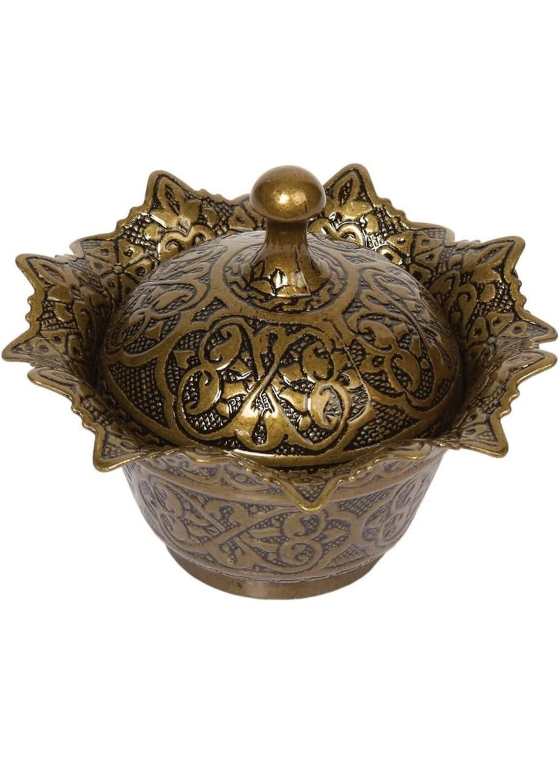 سكرية نحاس بالطراز العثماني مع غطاء - لون برونزي ساحر وتصميم أنيق، صناعة تركية - Image 5