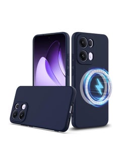جنرال حافظة مغناطيسية متوافقة مع حافظة Oppo Reno 13 Pro 5G، حافظة رقيقة رفيعة للغاية من السيليكون السائل والمطاط الناعم المصنوع من السيليكون السائل TPU مع حزام للمعصم، حافظة مقاومة للصدمات والسقوط 