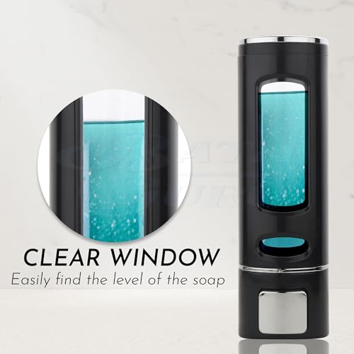 BATH GURU Liquid Sanitizer Shower Gel Dish Wash Soap Dispenser for Bathroom Kitchen Capsule Black 400Ml Pack of (2) (Material: Plastic) - Image 2