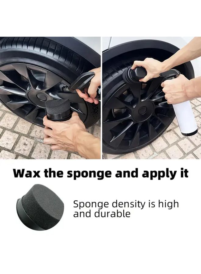 1pc Handheld Car Tire Polishing Wax Sponge with Lid Black Curved Sponge for Tire Detailing Scratch Removal Glossy Finish Ergonomic Grip No Battery Needed Car Detailing Tool Sleek Design Durable Construction - Image 5
