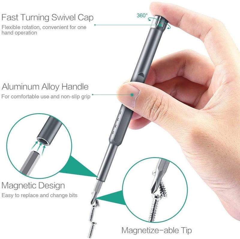 1Goal 1Goal 24 in 1 Precision Screwdriver Set S2 Steel MultiPurpose Magnetic Bits with Smart Case  - Image 4