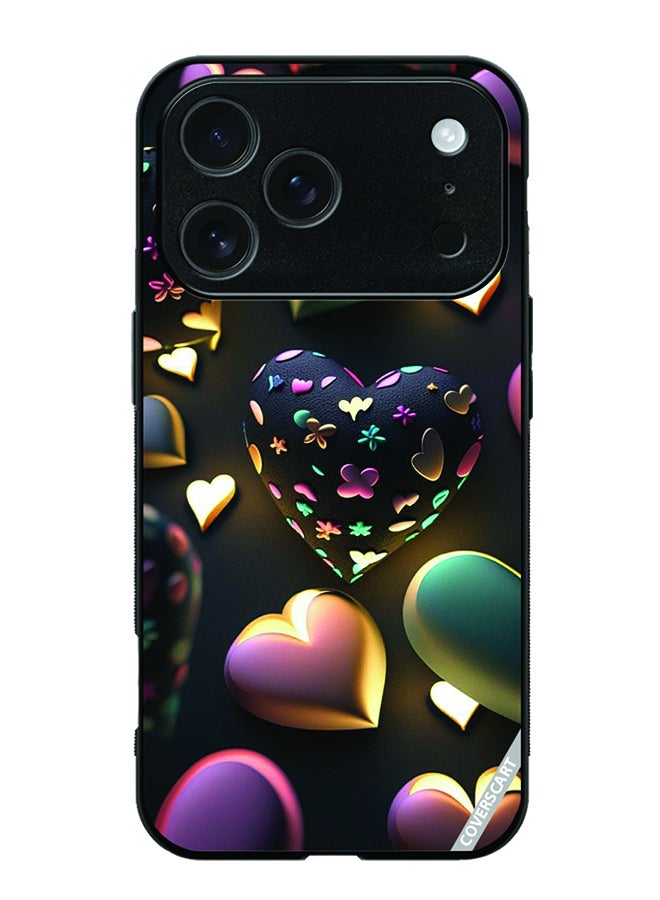 Protective Case Cover For Apple iPhone 17 Pro Max Hearts Design Multicolour