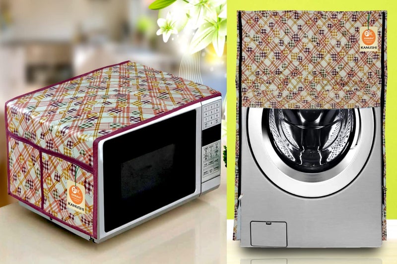 KANUSHI Industries MicrowaveOven Top Cover with 4 Utility Pockets 1 Pc Front Load Automatic Washing Machine CoverColor MulticolorMicroWASMACFRONTNWNEW07 - Image 1