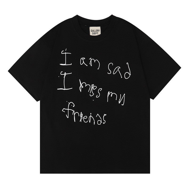 Long-Term Gallery Basic Letter Logo Printing Casual Men'S And Women'S Loose Trendy Short-Sleeved T-Shirts For Couples - Image 1