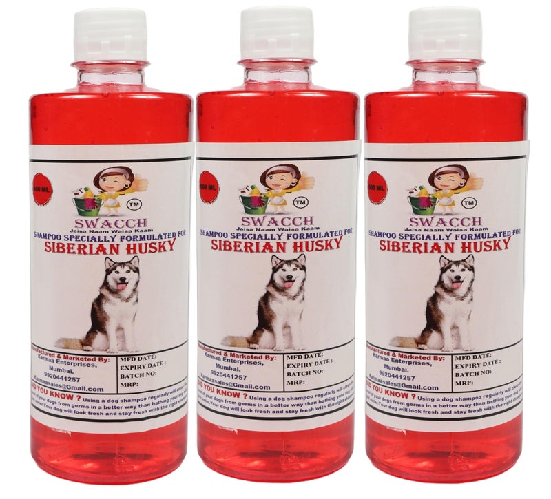 swacch Shampoo | Puppy Safe Shampoo | PH Balanced | Ditch to Itch for Siberian Husky Dog Shampoo 500ml Pack of 3 (Jasmine) + Spike Ball Chew Toy Combo Pack - Image 2