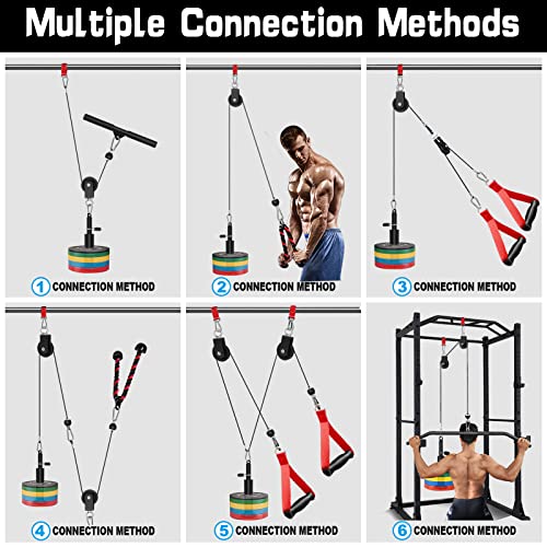 SERTT Weight Cable Pulley System Gym, SERTT Upgraded Cable Pulley Attachments for Gym LAT Pull Down, Biceps Curl, Tricep, Arm Workouts - Weight Pulley System Home Gym Add On Equipment - Image 3