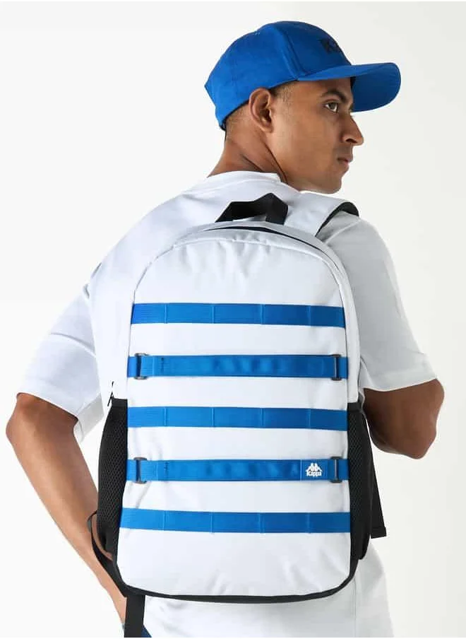 كابا Kappa Stripe Applique Backpack with Adjustable Straps and Zip Closure