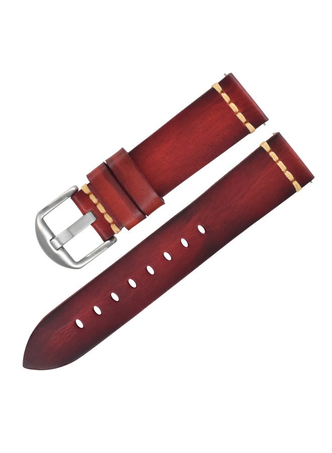 For 22mm Huawei Gt3 Watch Handmade Leather Strap Italian Vegetable Tanned Leather Samsung Cowhide Watch Strap - Image 1