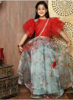 LILPICKS Stylish Frilled Choli with Printed Lehenga Set  - Image 5