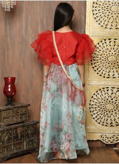 LILPICKS Stylish Frilled Choli with Printed Lehenga Set  - Image 4