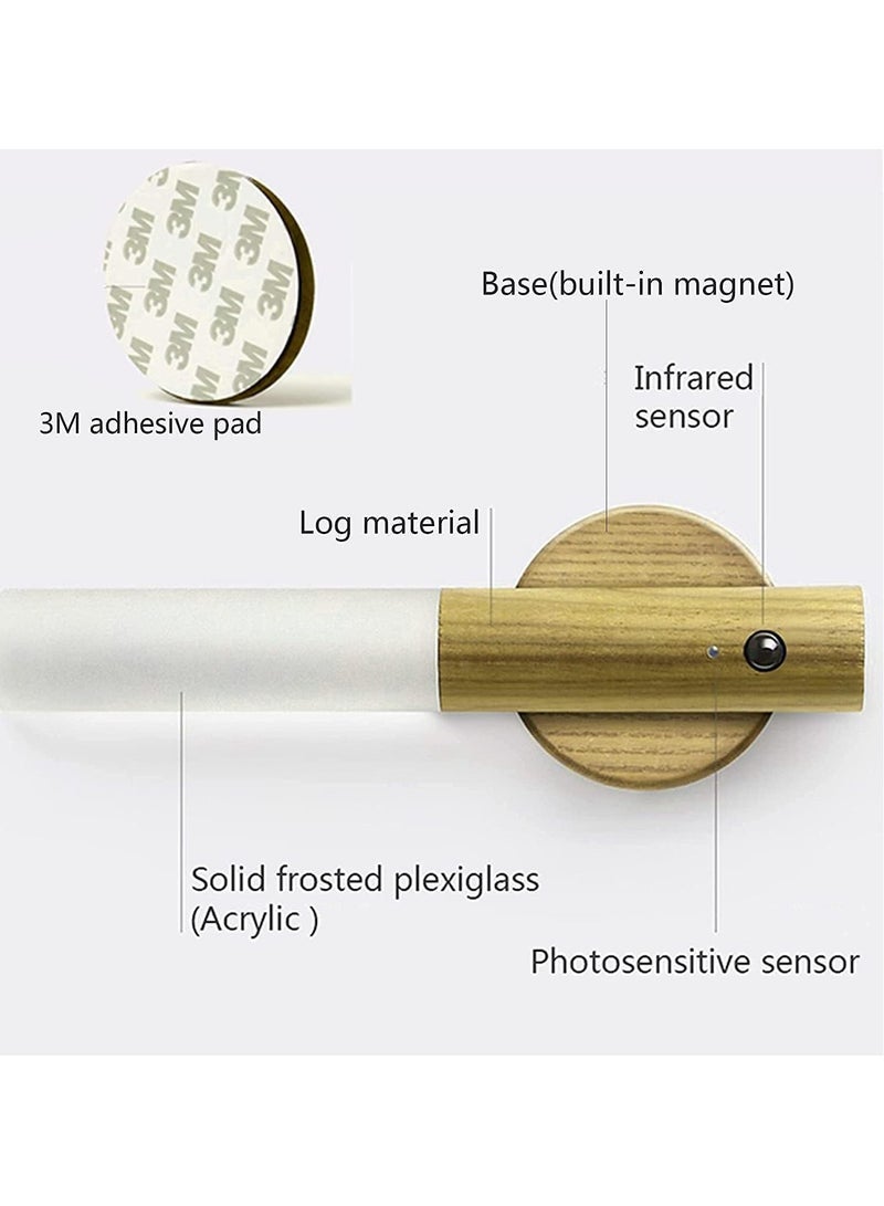 Captaintech Motion Sensor Night Light, Smart LED Light, Sensing Distance 4M, Hand-held Portable, Stick Anywhere for Bedroom, Stairway, Children Room and More,High Grade Solid Wood Glass Material - Image 4