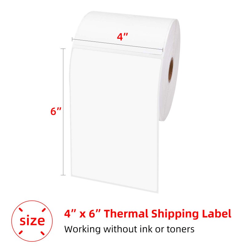 phomemo Thermal Labels 4x6 Shipping Printer Label Paper for Shipping Packages, Sticker Paper Direct Thermal Printer Labels 4 x6 Compatible with Rollo, MUNBYN, Phomemo and Most Thermal Printer, 250-Pack - Image 2